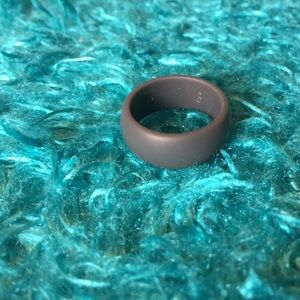Charcoal rubber silicone wedding band